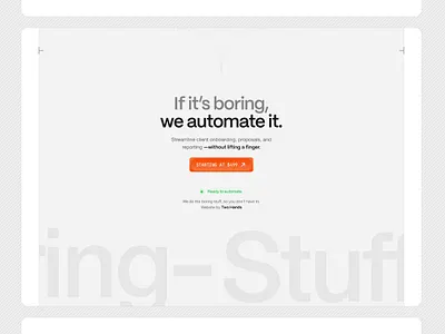 DD—014 3d button ai automations automation agency automations big logo footer landing page micro design web design