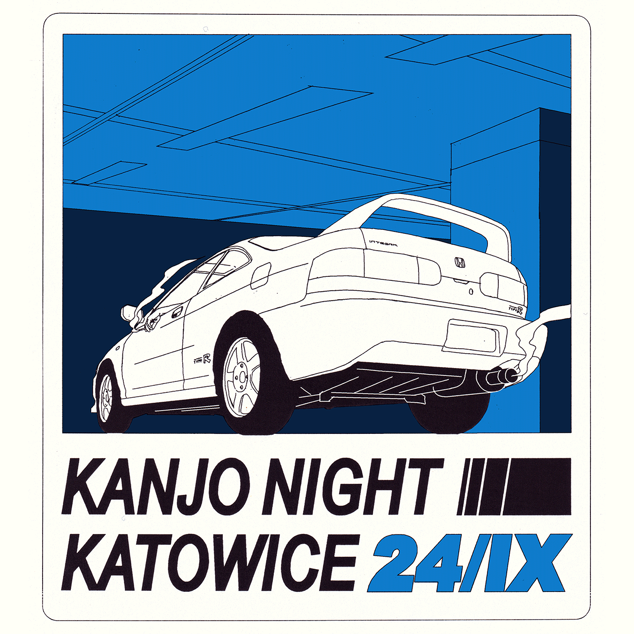 Honda Integra car driver illustration