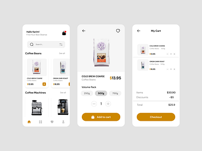 Coffee Shop Mobile App app branding coffee coffee app coffee bean coffee cup coffee mobile app coffee mobile app free ui kit coffee store design free ui kit graphic design mobile app starbucks ui