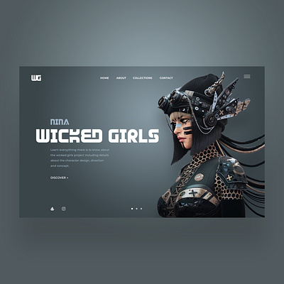 Wicked Girls Ui Design Landing Concept 3d art character design design graphic design nft nfts photography ui ui design ux ux design web design