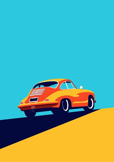 Porsche 356C adobe car illustration classic cars design illustration illustrator minimal porsche vector vintage car