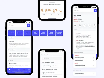 Turkish Dictionary App Design - Mixed Pages app design dictionary interface mobile mobile app redesign tdk ui uiux ux web webdesign