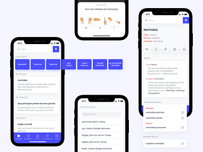 Turkish Dictionary App Design - Mixed Pages app design dictionary interface mobile mobile app redesign tdk ui uiux ux web webdesign