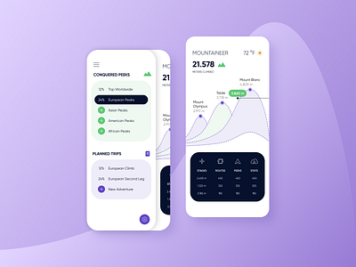 Mountaineer. App for climbers app climbers concept design mountains the mountains ui