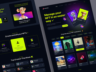 NFT Marketplace: Web Design crypto design digital art homepage landing landing page nft nft marketplace nft web ui uihut uiux design web web design website design