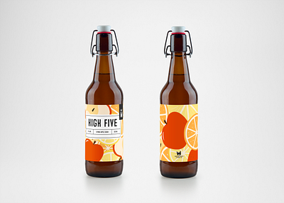 Half Monty Brewery: High Five beer bottledesign branding brewery design graphic design illustration packaging typography