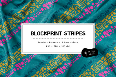 Blockprint Stripes Pattern blockprint bright colors design ethnic fun print graphics illustration pattern design print design stripes textile