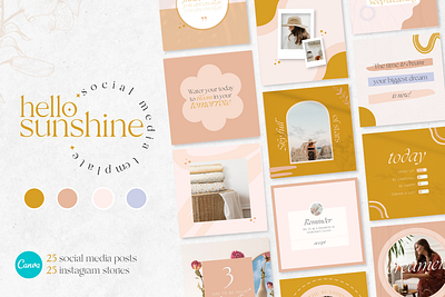 50 Social Media Canva Templates app boho brand branding canva canva template colorful design facebook graphic design instagram instagram stories minimal pinterest social media social media template stories template terra terracota
