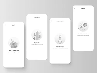 Empty Space Screens design empty space error graphic design illustration no connection no results no wifi scree ui ux