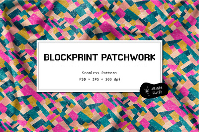 Blockprint Patchwork Pattern blockprint colorful design fun happy print illustration patchwork pattern design print design textile