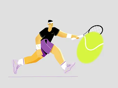 Tennis Fun boy character character design character illustration characterdesign design flat illustration illustrator minimal player procreate sport tennis web illustration website illustration