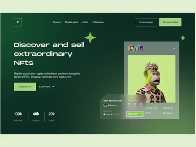NFT Hero Page design figma ui