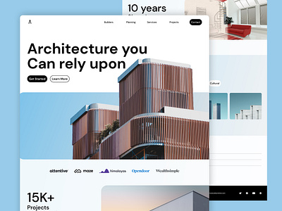 Architecture website architecture buildings civilengineering construction engineering home design home page homepage interior landing page property real estate ui design uiux web design