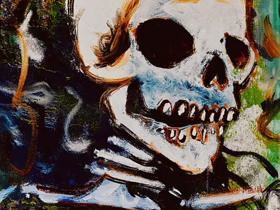 Abstract Skull art creative design illustration original painting