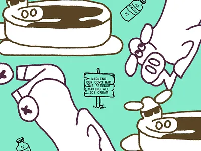 Cows branding characters design illustration