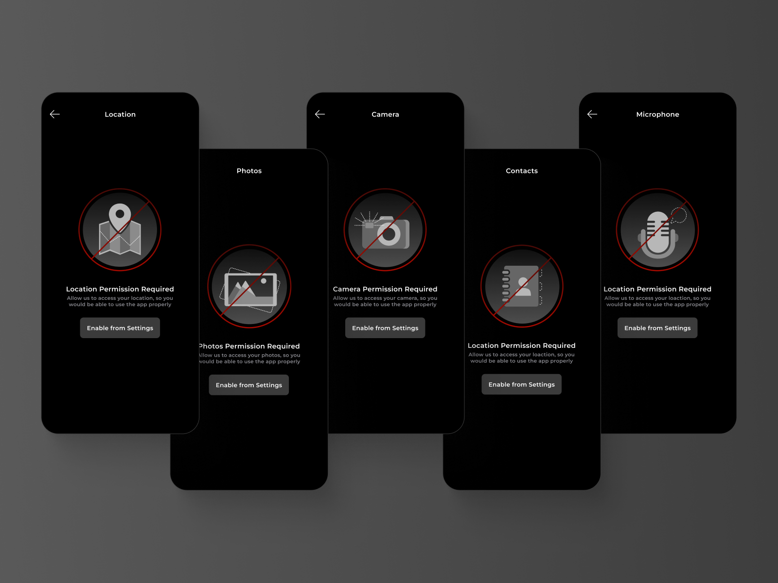 Permission Screens by deniz gülhan for AppNation on Dribbble
