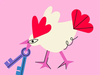 chicken characters doodle illustration