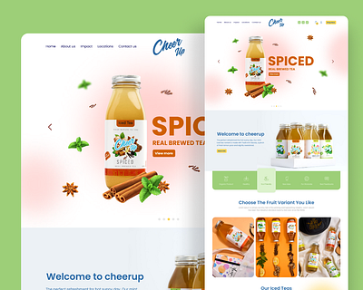 Cheers Up Beverages Web UI Design branding design homepage design minimal typography ui ux webdesign