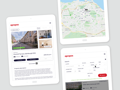 Apropos - UI Designs for property management web application app branding design ui ux web