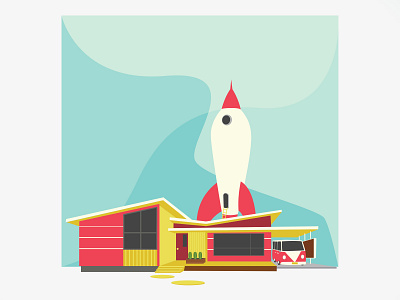 Mid-Century Modern House #1 architecture mid century modern midmod rocket ship vw bus