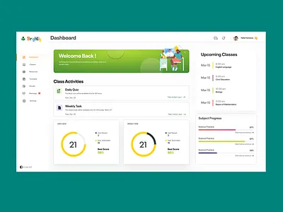 E-learning Dashboard design illustration typography ui ux