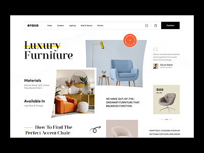 Furniture Web Site Design: Landing Page / Home Page UI bedroom clean creative design dribbble2022 ecommerce furnish futniture homedecor homepage interior landing page minimal orix sajon sofa web design web3 wood woodworking