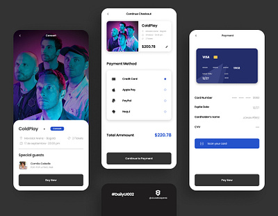 #DailyUI 002 | Credit Card Checkout app mobile card checkout coldplay concert credit card checkout dailyui dailyui 002 design ui design ux figma ui ux