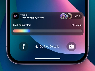 iOS 16 Live Activities for noodle baking banking card dark ios ios 16 iphone live acitivities live activitie ui widget