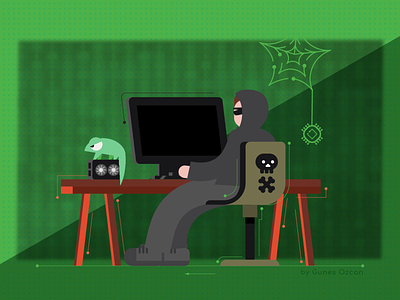 💻🏴‍☠️ Hacker Animation 2d after effects animation chameleon character computer design digital flat gif graphic design hacker icon illustration lizard loop motion motion graphics security vector