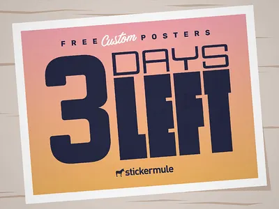 3 days left for a free custom poster! branding contest design giveaway playoff posters rebound sticker mule