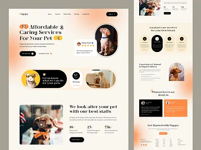 Petcare Landing Page design dog landing landing page landingpage pet pet service petcare petfood pethealth service ui web website