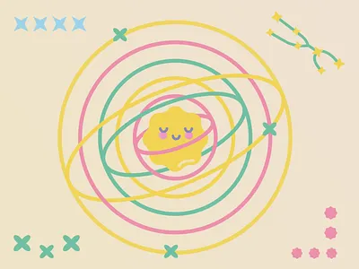 Geometric design 2d adobe illustrator ae animation card cute geometric illustration kawai kids illustration motion motion graphics planet postcard print shapes stars sun warmup weekly