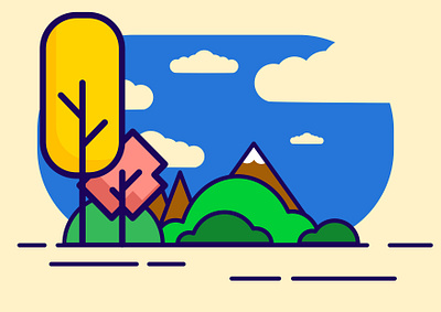 Scenic nature branding design illustration vector