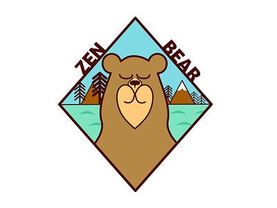 Zen Bear Badge affinitydesigner badge branding design illustration