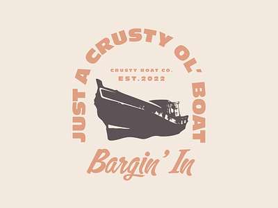 Crusty Boat Co. bargin in boat branding crusty design graphic illustration logo shirt t shirt design vector