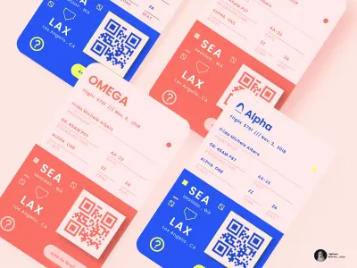 Flight Card UI design animation branding ui