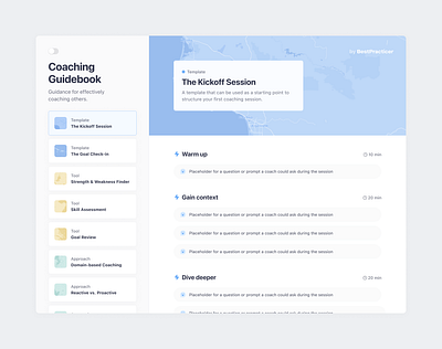 BestPracticer Coaching Guidebook design product design ui ui design