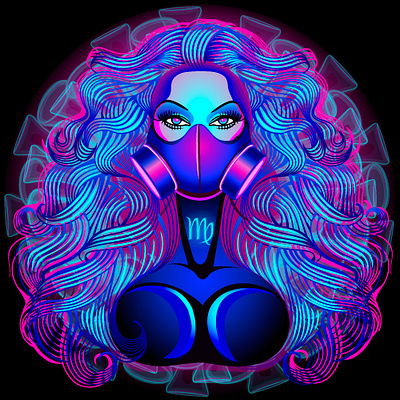 Anti-Covid Horoscope. Zodiac Sign — Virgo collection coronavirus freelance illustration neon sign vector virgo zodiac