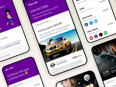 Meu Vivo e Vivo Ads app branding creative design designinspiration illustration inspiration ui uitrends
