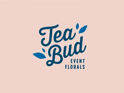 Tea Bud Event Florals blue logo earthy event logo florist florist logo flower logo flowershop logo modern flowers modern logo