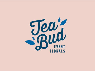 Tea Bud Event Florals blue logo earthy event logo florist florist logo flower logo flowershop logo modern flowers modern logo