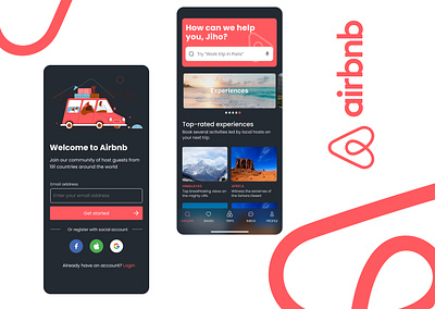 Redesign Airbnb app airbnb app darkmode design ui ux