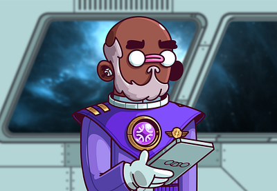 Captain Frazier character color illustration thunder rockets