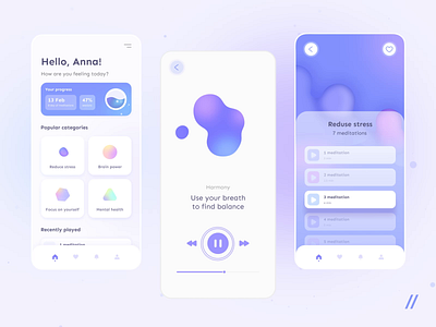 Peacefulness App 3d android app animation app branding color dashboard design feedback graphic design illustration logo meditatiom app meditation mobile motion graphics ui ui design uiux ux