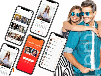 Dating App app branding creative design layout design logo modern design ui