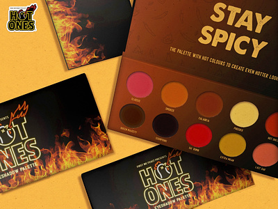 Hot Ones Eyeshadow Palette Concept Design eye eye shadow graphic design makeup mock up package design spicy