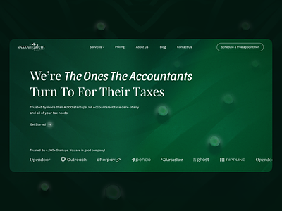 Accounttalent landing page account accountants design illustration interface landing modern ui website
