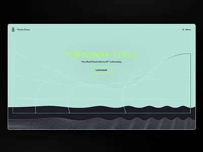 Psycho Bunny NFT Project after effects animation blockchain branding ecommerce fashion fluo landing page metaverse nft psycho bunny waves web design