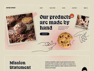 Devoe bakery bakery cozy design illustration interface landing modern ui website
