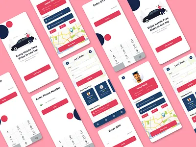 Car Booking App app car app car booking app design driver driving mobile app ride app ride booking app rider ui ui design ux ux design